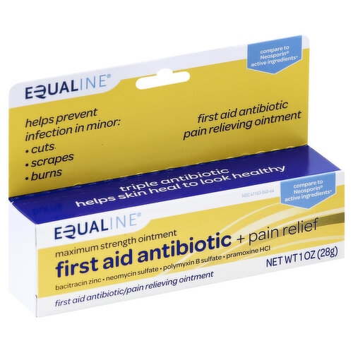 Other Information: Store at 68-77 degrees F (20-25 degrees C). Misc: Compare to Neosporin active ingredients (This product is not affiliated with, manufactured by, or produced by the makers of Neosporin). Helps prevent infection in minor: cuts; scrapes; burns. First aid antibiotic pain relieving ointment. Bacitracin zinc. Neomycin sulfate. Polymyxin B sulfate. Pramoxine HCl. First aid antibiotic/pain relieving ointment. Triple antibiotic helps skin heal to look healthy. We're committed to your satisfaction and guarantee the quality of this product. Contact us at 1-877-932-7948, or www.supervalu-ourownbrands.com. Please have package available. Supervalu quality guaranteed.
