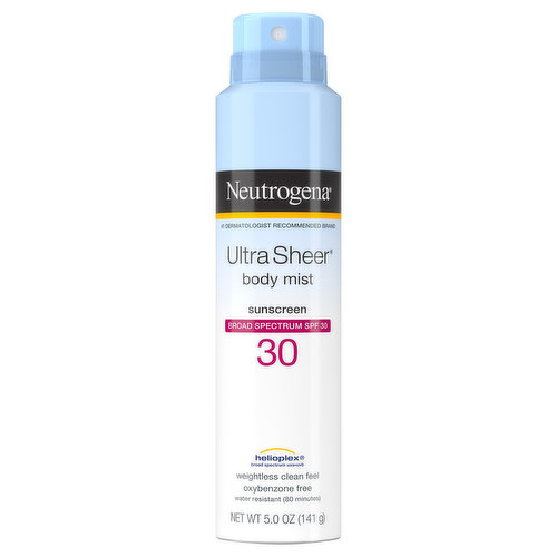 Neutrogena Ultra Sheer Sunscreen, Body Mist, Broad Spectrum SPF 30