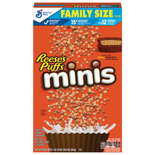 Reese's Puffs Corn Puffs, Minis, Family Size