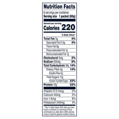 Quaker Protein Maple & Brown Sugar Instant Oatmeal