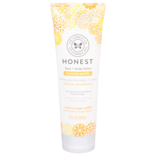 Honest Face + Body Lotion, Sweet Orange Vanilla, Everyday Gentle