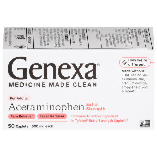 Genexa Acetaminophen, Extra Strength, For Adults, Caplets