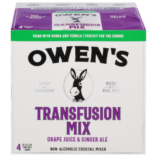 Owen's Cocktail Mixer, Non-Alcoholic, Transfusion Mix