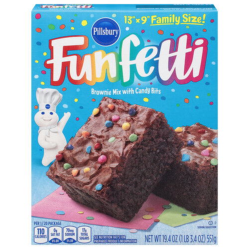 Pillsbury Funfetti Brownie Mix, with Candy Bits, Family Size