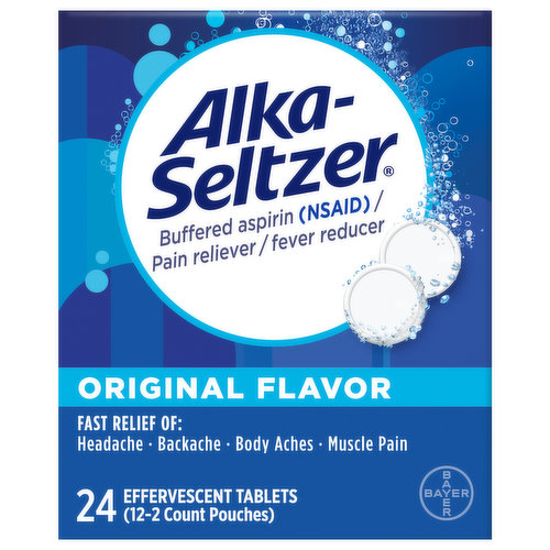Alka-Seltzer Pain Reliever/Fever Reducer, Effervescent Tablets, Original Flavor