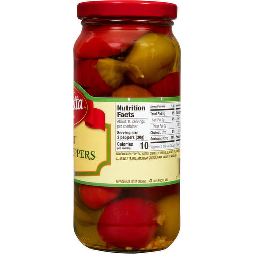 Mezzetta Cherry Peppers, Sweet, Mild