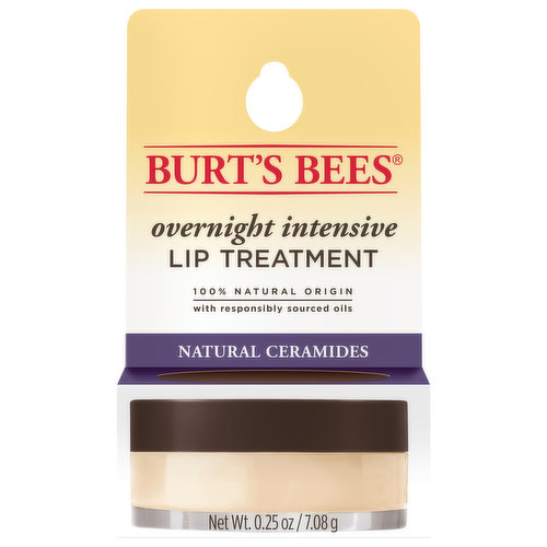 Burt's Bees Lip Treatment, Natural Ceramides, Overnight Intensive