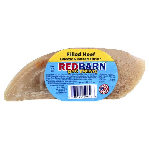 Red Barn Dog Treats, Filled Hoof, Cheese & Bacon Flavor