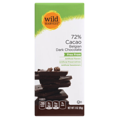 Wild Harvest Dark Chocolate, Belgian, 72% Cacao