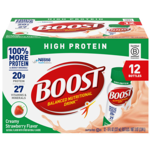 Boost Balanced Nutritional Drink, High Protein, Creamy Strawberry