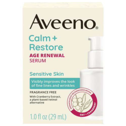 Aveeno Serum, Age Renewal, Calm + Restore, Sensitive Skin