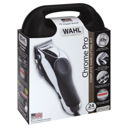 Wahl Chrome Pro Complete Haircutting Kit, 24 Pieces