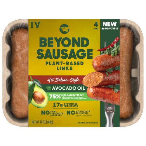 Beyond Meat Beyond Sausage Links, Plant-Based, Hot Italian Style