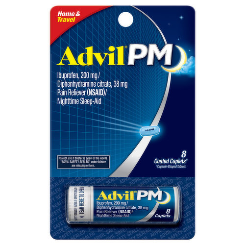 Advil PM Pain Reliever, Sleep-Aid, Nighttime, Coated Caplets