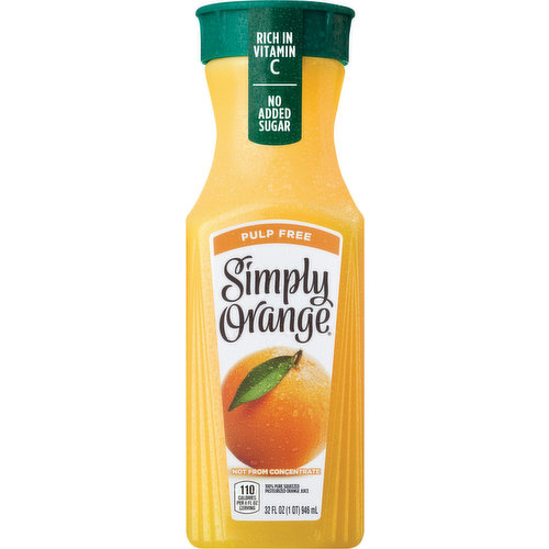 Simply Orange Juice Drink, Pulp Free - 32 fl oz