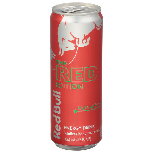 Vitalizes body and mind. Red Bull the Summer Edition: The taste of watermelon-artificially flavored. The wings of Red Bull. Red Bull is appreciated worldwide by top athletes, busy professionals, college students and travelers on long journeys. Please recycle.