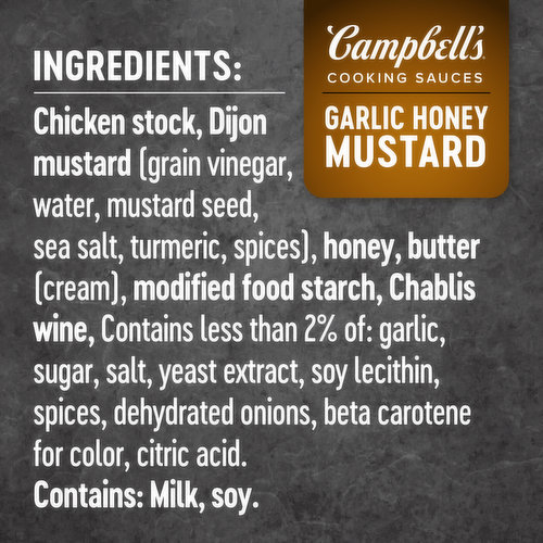  Campbell's Cooking Sauces, Garlic Honey Mustard Sauce