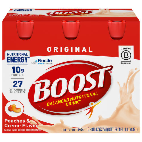 Boost Balanced Nutritional Drink, Original, Peaches & Creme Flavor