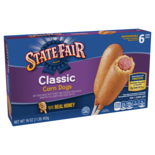 State Fair Classic Corn Dogs, 6 Count, 16 oz. (Frozen)