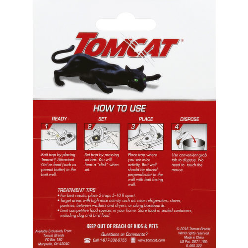 4 Tomcat Kill & Contain Disposable Mouse Mice Traps ~ New