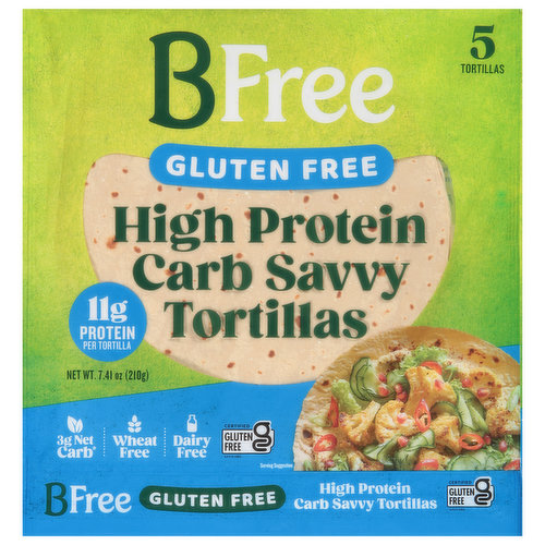 BFree Tortillas, Gluten Free, High Protein, Carb Savvy