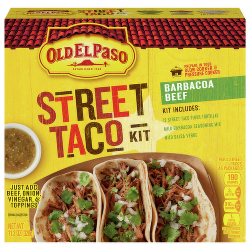 Old El Paso Street Taco Kit, Barbacoa Beef