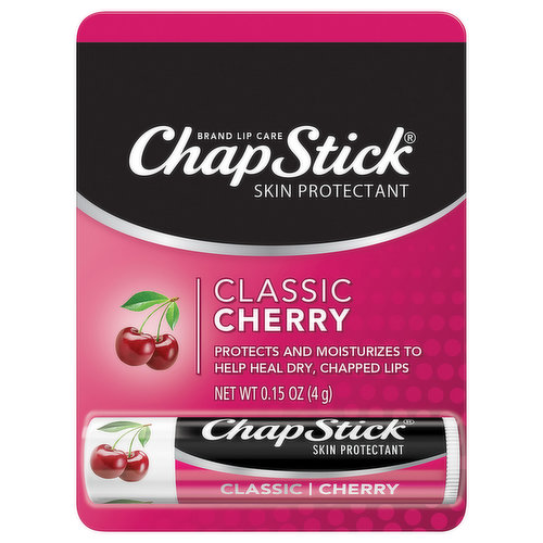 Other Information: Store at 20-25 degrees C (68-77 degrees F). Brand lip care. Protects and moisturizes to help heal dry, chapped lips. Paraben free. www.chapstick.com. For most recent product information, visit www.chapstick.com. Questions or comments? Call weekdays from 9 am to 5 pm EST at 1-877-227-3421.