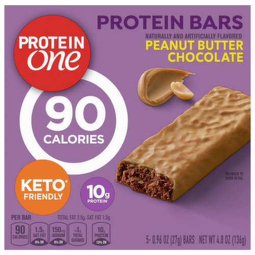 You’ve hit a wall in your day, you’re in that desolate time and place between breakfast and lunch. But don’t give in to those break room donuts. Protein One to the rescue. Grab this Peanut Butter Chocolate pick-me-up and kick those cravings to the curb. These chewy protein bars help fill you up as part of a balanced diet. They contain 10 grams protein, five grams fiber, less than one gram of sugar, and two grams of net carbs. Diets high in fiber can help keep your digestive system on track. Grab a chewy protein bar for breakfast, an office snack, or as an on-the-go treat. Contains five keto friendly protein bars in total.
