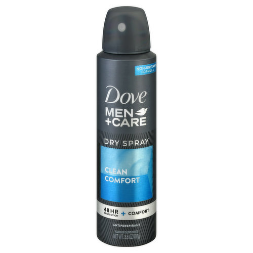 Aluminum chlorohydrate. Non-irritant formula. 48 hr protection + comfort. Goes on instantly dry. 48 hr powerful protection. www.dovemencare.com. how2recycle.info. Questions? Call toll free 1-800-761-3683. SmartLabel app enabled. PETA: Cruelty-free. Globally, Dove does not test on animals. Made in Mexico.