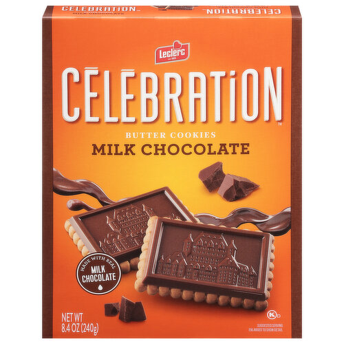 Celebration Butter Cookies, Milk Chocolate