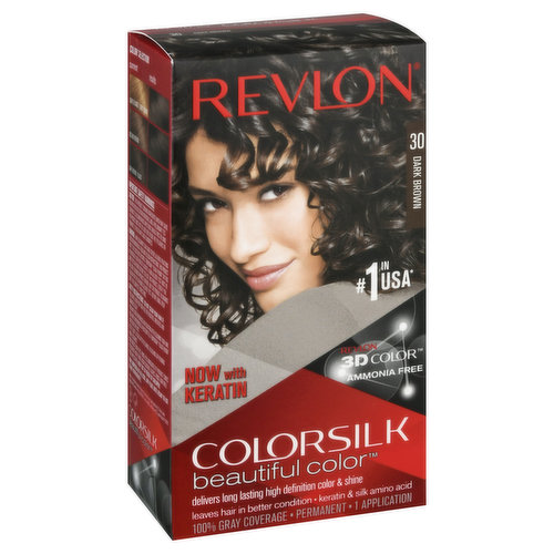 Revlon Permanent Hair Color, Permanent Hair Dye, Colorsilk with 100% Gray  Coverage, Ammonia-Free, Keratin and Amino Acids, 10 Black, 4.4 Oz (Pack of