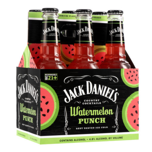 Jack Daniel's Country Cocktails Watermelon Punch 6pk, 10 oz btls