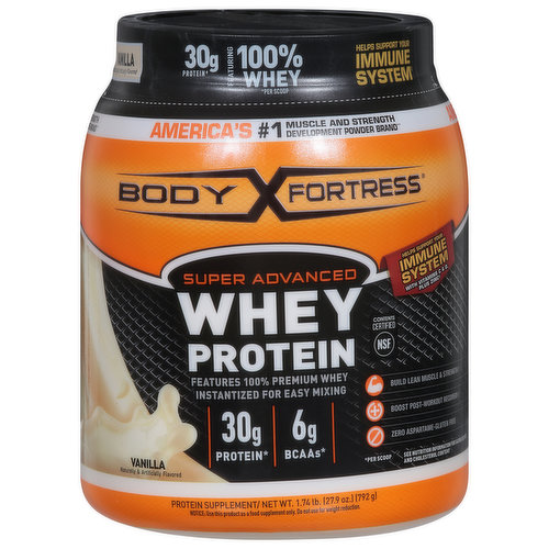 Body Fortress Whey Protein, Vanilla, Super Advanced