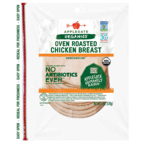 Applegate Organics Chicken Breast, Oven Roasted