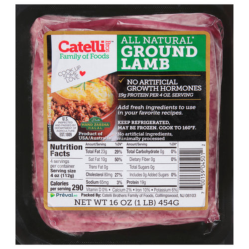 Catelli Bros Family of Foods Lamb, Ground