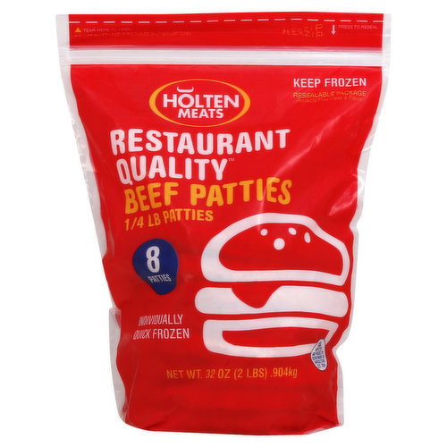 HOLTEN MEATS Restaurant Quality Patties, Beef