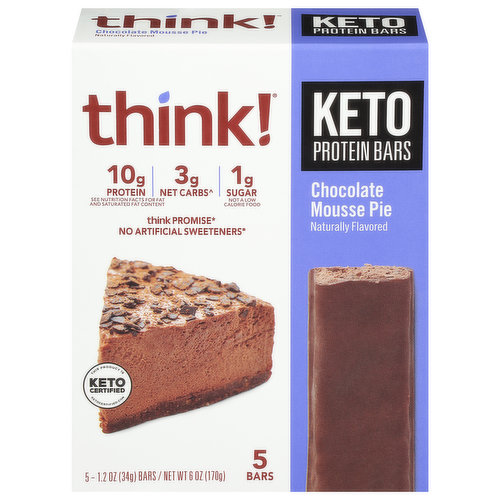 Think! Protein Bars, Keto, Chocolate Mousse Pie