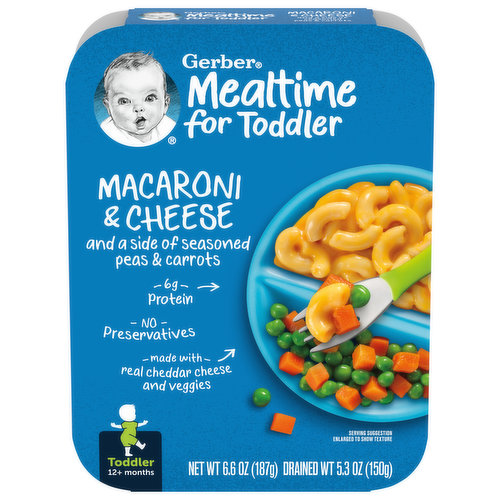 Gerber Mealtime for Toddler Macaroni & Cheese, 12+ Months, Toddler