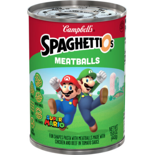 Campbell's® SpaghettiOs® Super Mario™ Fun Shapes Canned Pasta with Meatballs