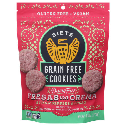 Siete Cookies, Grain Free, Strawberries & Cream