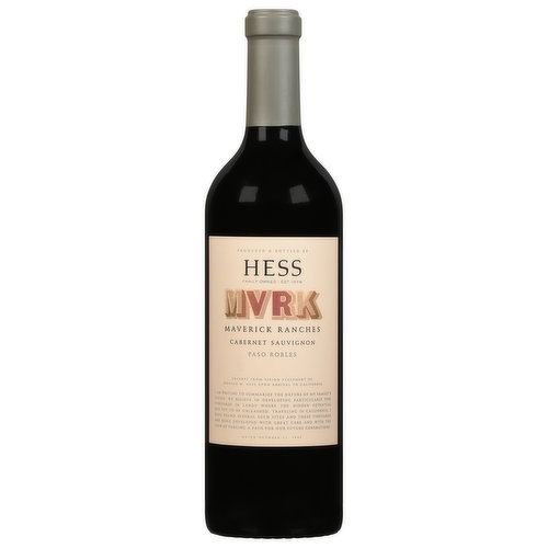 Hess Cavernet Sauvignon, Paso Robles, Maverick Ranches