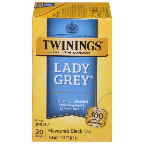Twinings Flavoured Black Tea, Lady Grey, Tea Bags