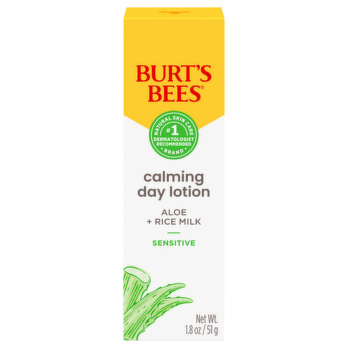 Burt's Bees Calming Day Lotion, Sensitive, Aloe + Rice Milk