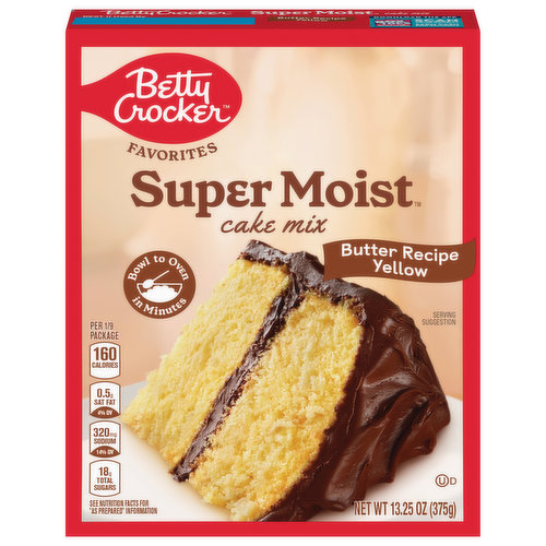 Betty Crocker Super Moist Cake Mix, Butter Recipe Yellow