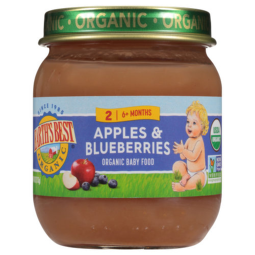 Earth's Best Organic Baby Food, Apples & Blueberries, 2 (6+ Months)