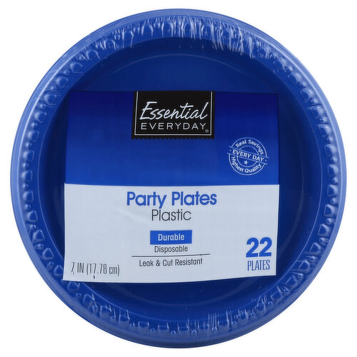 Essential Everyday Plastic Plates, Party, 7 Inch