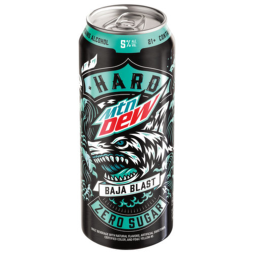 Mtn Dew Hard Malt Beverage, Zero Sugar, Baja Blast