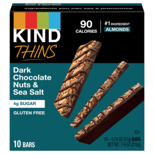 Kind Bars, Dark Chocolate Nuts & Sea Salt, Thins