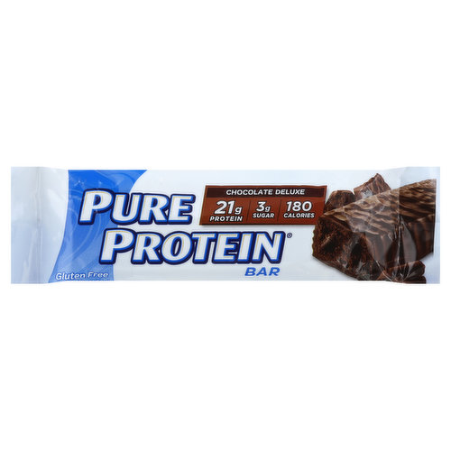 21 g protein. 3 g sugar. 180 calories. Gluten free. For questions or reorders call: 1-800-854-5019 or visit our website at www.pureprotein.com. Product of Canada.