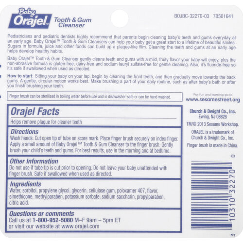 Baby orajel tooth and gum sales cleanser safe